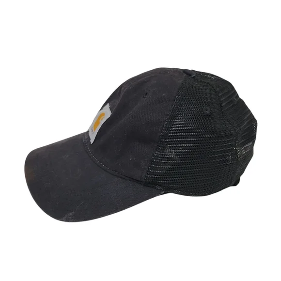 Carhartt Men's Black Meshback Cap Hat One Size Excellent Condition - Picture 5 of 7